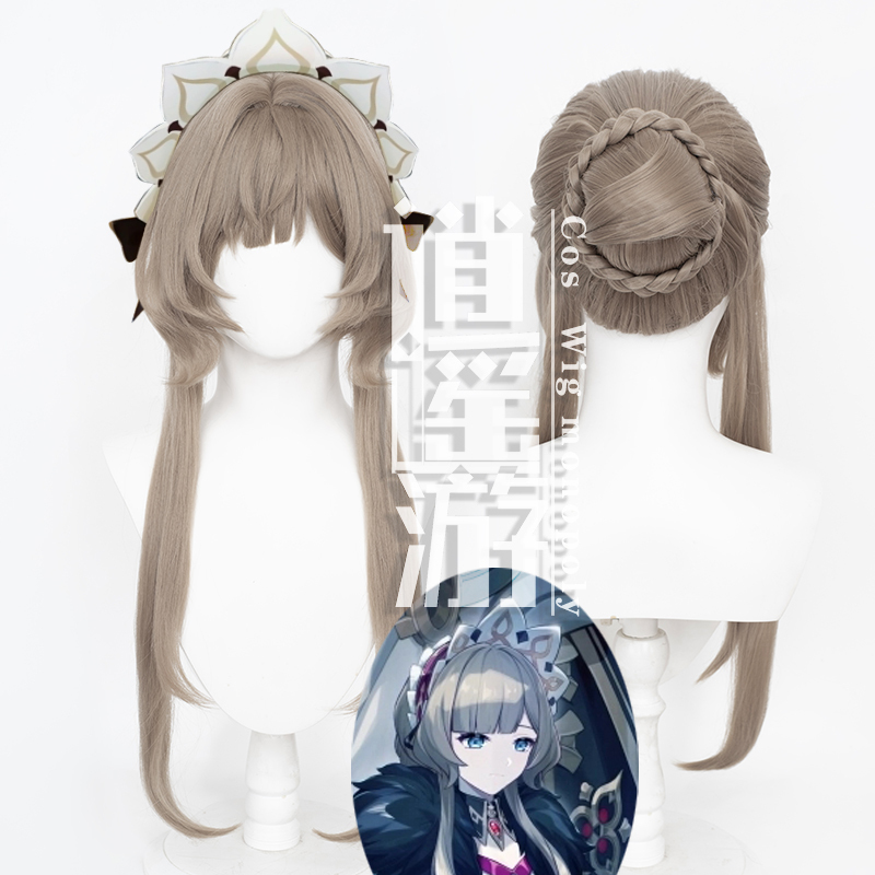 Xiaoyouyou Puppet Sandoine Genshin Impact Nodoka Lai Cosplay Wig Fool's Guild Realistic Scalp Hairpiece