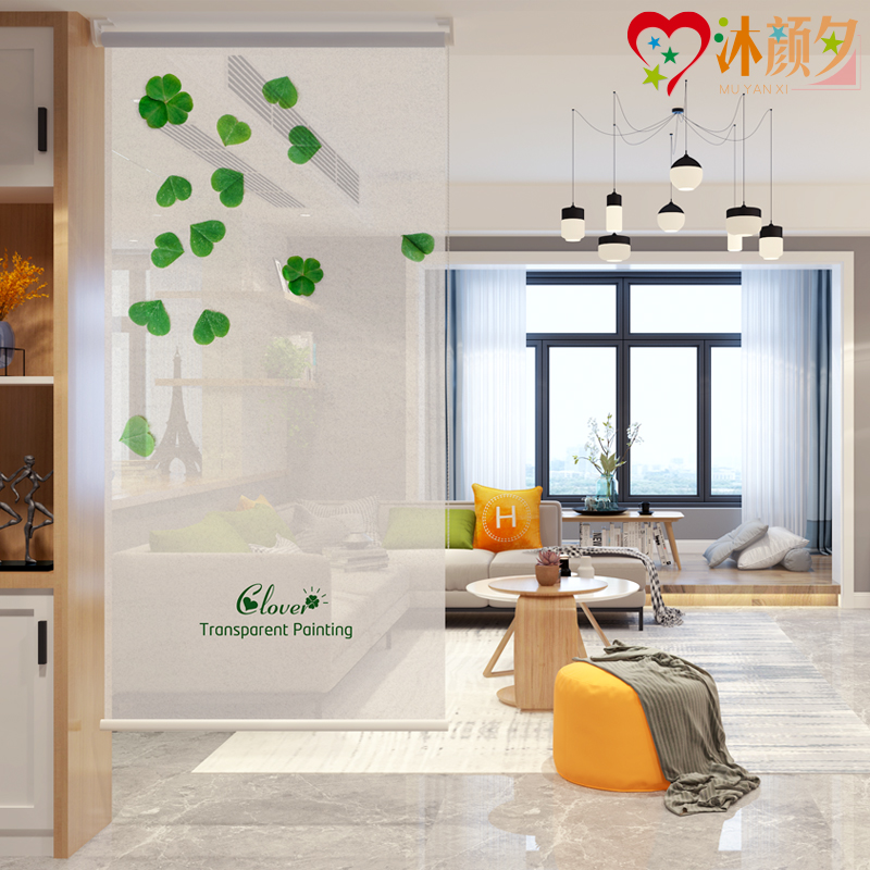 Modern light luxury floor-to-ceiling curtains roller shutter Nordic entry soft curtain hanging curtain living room porch partition window hanging screen