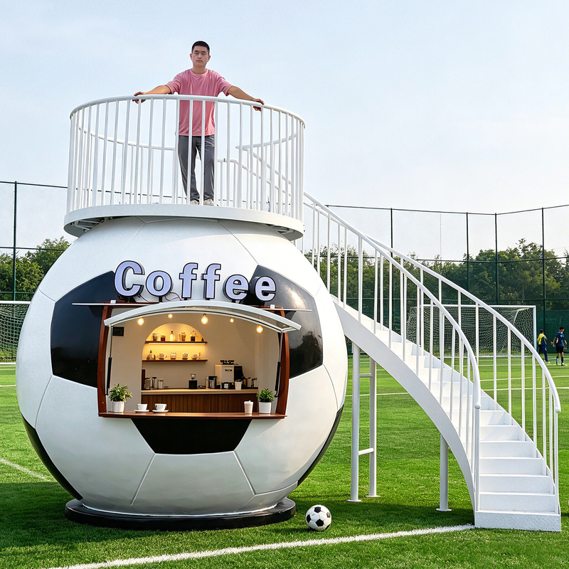 Glass Fiber Reinforced Plastic Large Football Sculpture Ornaments for Cultural and Tourist Attractions, Popular Photo Spots, Football Kiosks, and Campsite Decorations