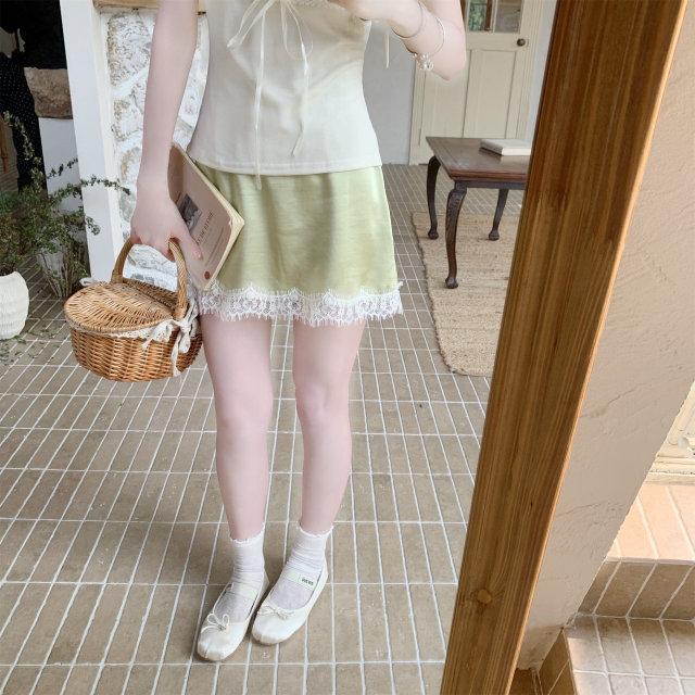 ກະໂປງ satin lace