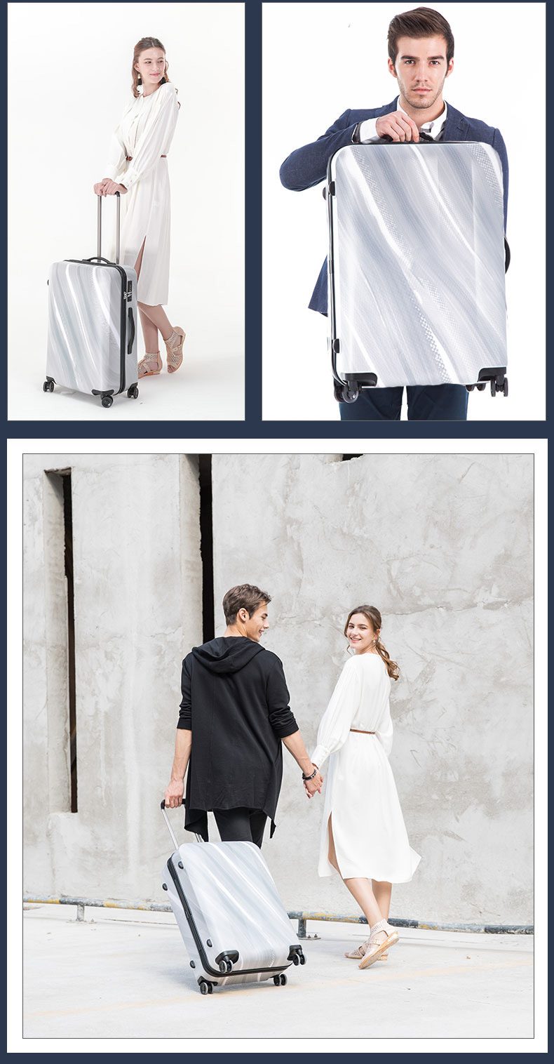 CROWN / Crown Hard Case Vỏ bánh xe đa năng tám bánh Vỏ xe đẩy nhẹ Trọng lượng vali Hộp đựng hành lý 5192 - Va li vali nhựa