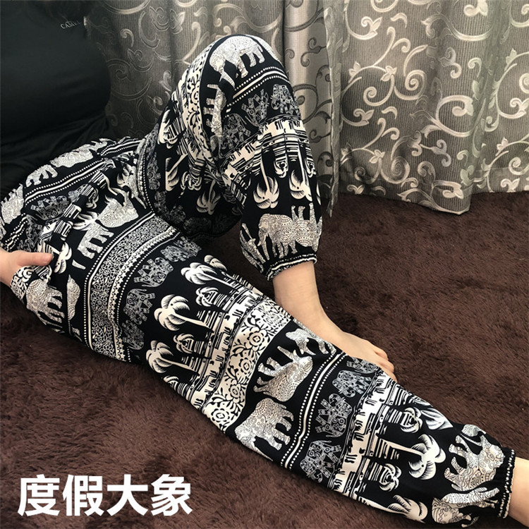 Của phụ nữ cotton quần lụa mùa hè phần mỏng lỏng quần khiêu vũ võ thuật Tai Chi yoga quần người lớn muỗi quần ngủ quần