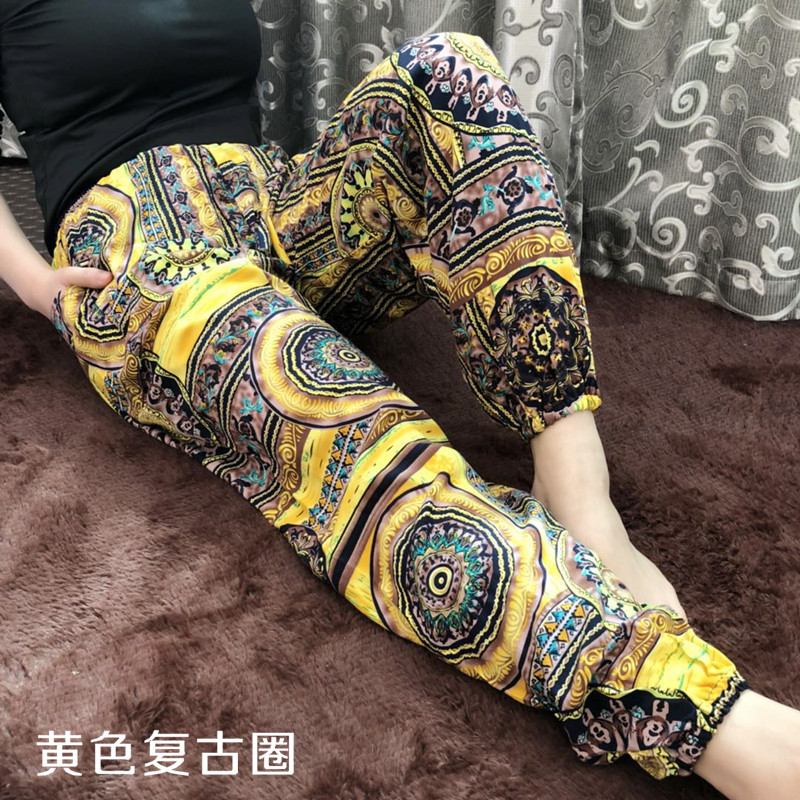 Của phụ nữ cotton quần lụa mùa hè phần mỏng lỏng quần khiêu vũ võ thuật Tai Chi yoga quần người lớn muỗi quần ngủ quần