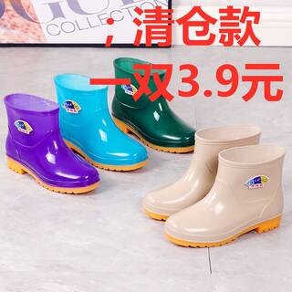 雨鞋女士中筒加绒保暖雨靴防滑成人女士水鞋厨房水鞋加棉胶鞋加厚