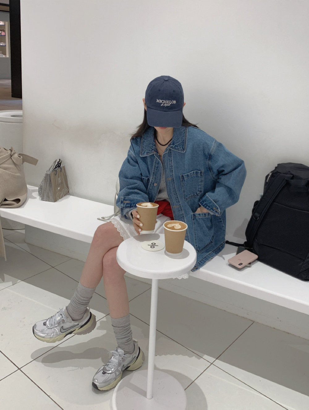 한국 chic 봄 가을 새로운 작은 대중 레트로 기타 주머니 디자인 루즈핏 다용도 캐주얼 긴팔 데님 여성 코트 상세 이미지 9
