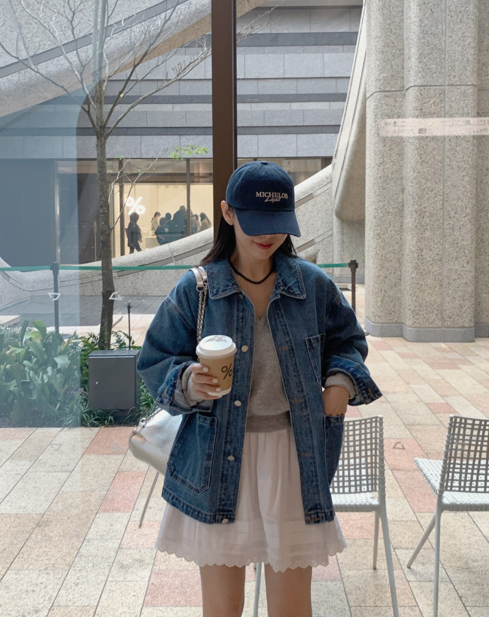 한국 chic 봄 가을 새로운 작은 대중 레트로 기타 주머니 디자인 루즈핏 다용도 캐주얼 긴팔 데님 여성 코트 상세 이미지 5