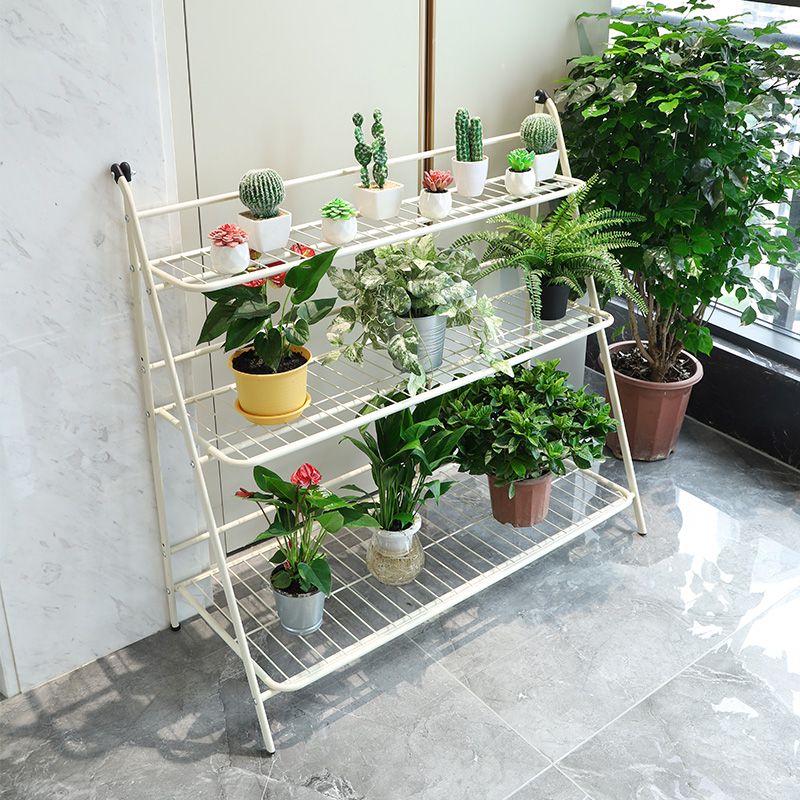 Flower rack balcony rack floor-to-ceiling simple living room indoor plant display rack folding succulent rack flower pot shelf