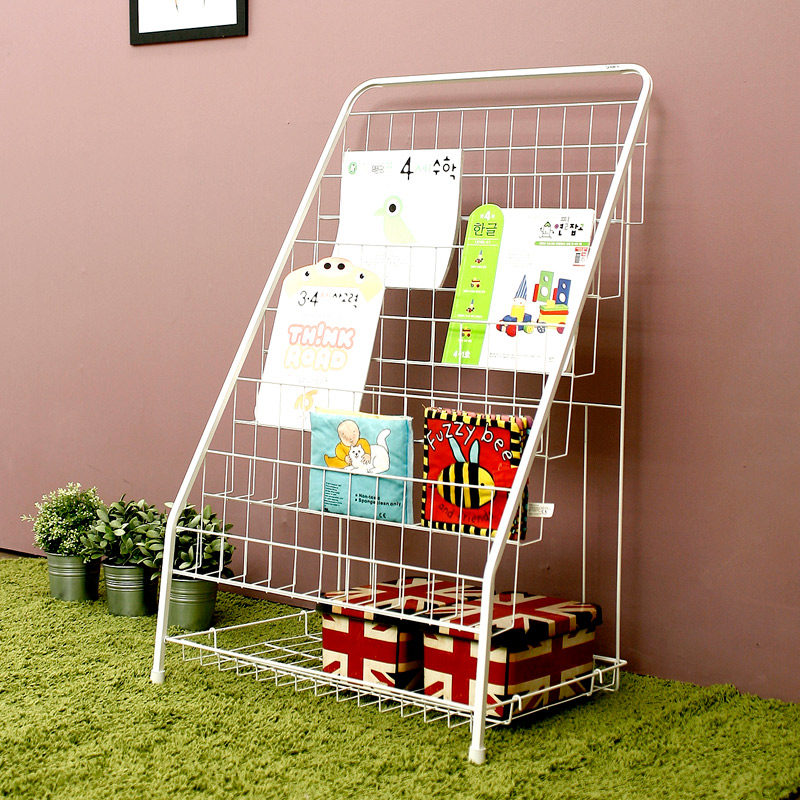 Children's Plotbook Shelf Iron Art Bookshelves Baby Magazine Landing 5 Floors Containing Book Newspaper Shelf Kindergarten Bookshelves