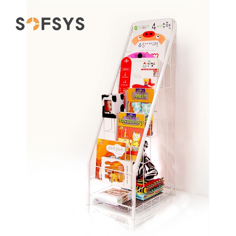 Children's picture book rack Wrought iron bookshelf Magazine rack Storage shelf Living room 6-layer S kindergarten display rack Newspaper rack narrow