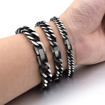 European and American hip hop titanium steel mens bracelet overbearing ring student gift accessories lukewarm wind Korean version wide bracelet male