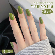 Matcha green cream green nail polish glue 2022 autumn and winter show hand white net red lasting popular color mustard green manicure