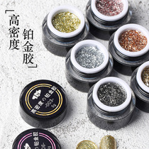 Manicure flashing stars high-density platinum glue 2022 new canned gold and silver Japanese-style pull line hook edge painted glue