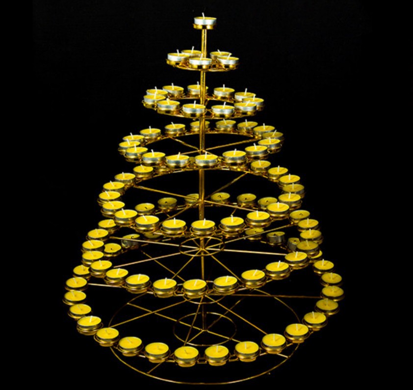 The stainless steel Buddha hall in the temple puts butter lamp shelf lamp holder candle holder lotus long bright lamp dedicated to lamp layman temple