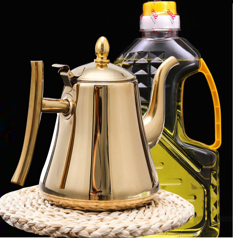 Lotus lamp scented oil ghee tank for Buddha Buddhist temple stainless steel oil pot household oil bottle small oil tank bottle Buddhist hall