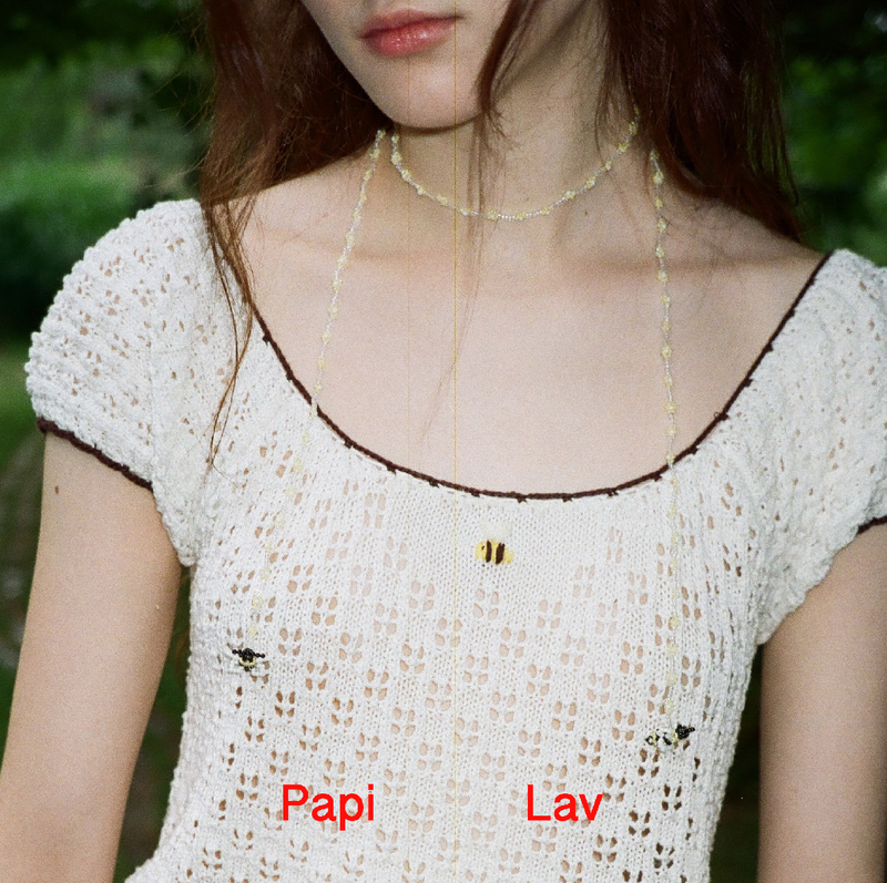 Papi Lav Little Bee Multi-Purpose Necklace Waist Chain Choker Bracelet Handmade Beaded Summer Ice Crystal Feel Fresh