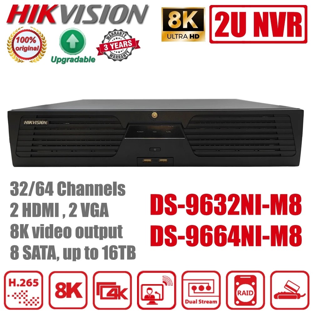 Hikvision 8K NVR 32-CH DS-9632NI-M8 64-CH DS-9664NI-M8