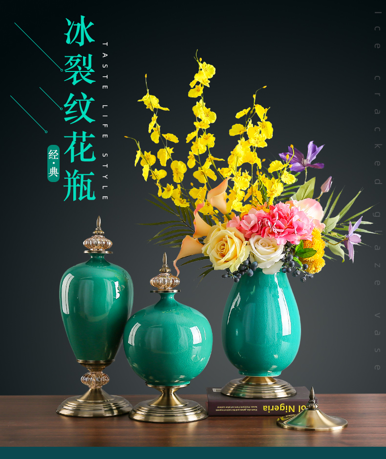 European ceramic vase furnishing articles household act the role ofing is tasted American light dry flower arranging flowers, TV ark, the key-2 luxury of the sitting room porch decoration