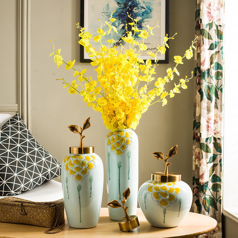 The New Chinese jingdezhen ceramic vases, flower arranging dried flowers Europe type TV ark, place the sitting room porch home decoration