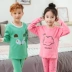 Trẻ em mùa thu và mùa đông đồ lót cotton phù hợp với bé trai và bé gái đồ ngủ ấm áp chạm đáy áo trẻ em cotton mỏng phần quần áo mùa thu đồ bộ mặc nhà Quần áo lót