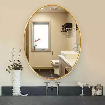 Nordic bathroom mirror wall mirror aluminum alloy Oval dressing room toilet sink vanity mirror bathroom mirror