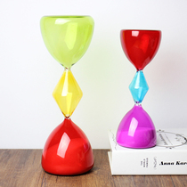 European style three-layer geometric large hourglass ornament 1 hour timer living room wine cabinet window net red home decoration