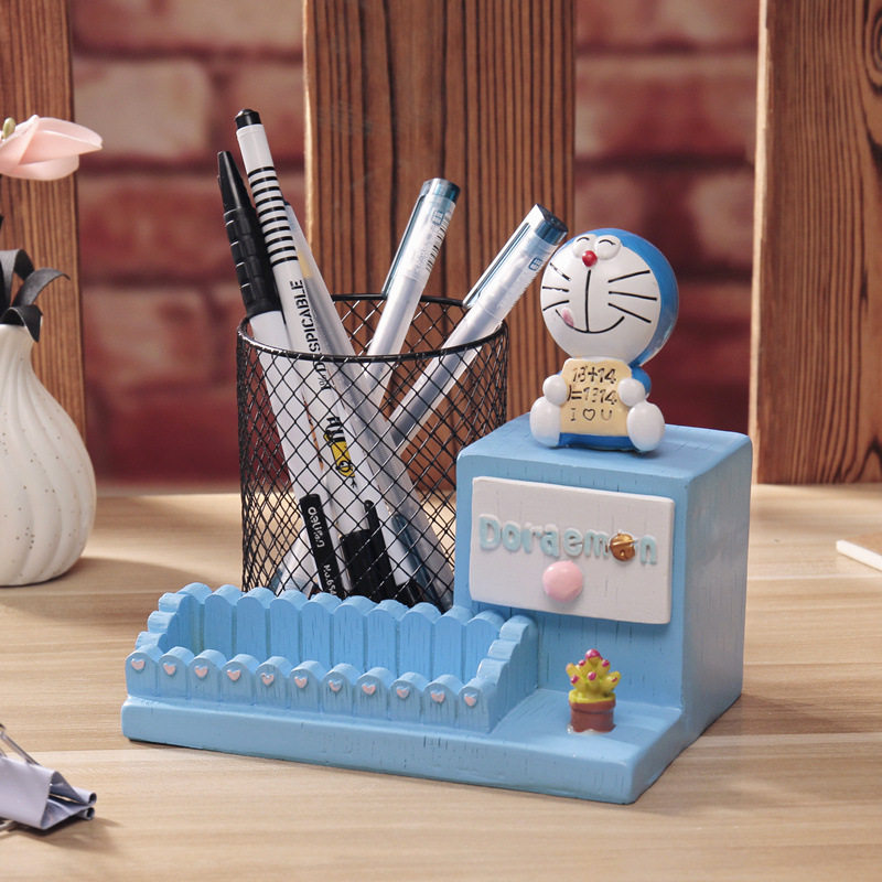 Japanese-style cartoon jingle cat pen holder with drawer storage box cute cat creative stationery for children's birthday gift