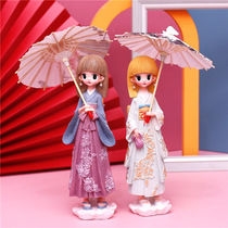 Day Style Style Kimono Doll Gufeng Home Decoration Swing Piece Gift Home Bedroom Decoration Furnishing Resin