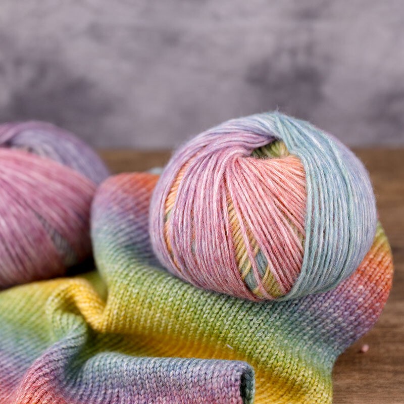 Xuefeier Glazed Cloud Spray Wool Yarn Handmade Gradient Color Birch Scarf Yarn Xuefeier Glazed Cloud Spray Wool Yarn Handmade Gradient Color Birch Scarf Yarn