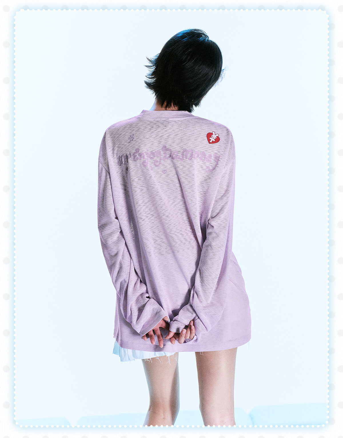 MEDM Nap Print Long-Sleeve Crewneck Top