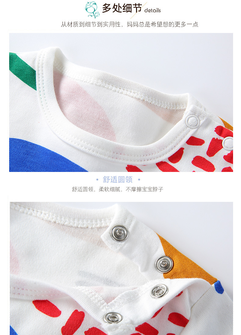 XL bé em tam giác túi quần áo rắm 2 tay dài mùa xuân và mùa thu đông nam và nữ đồ ngủ cotton một mảnh 1-3 tuổi bộ khủng long bé gái