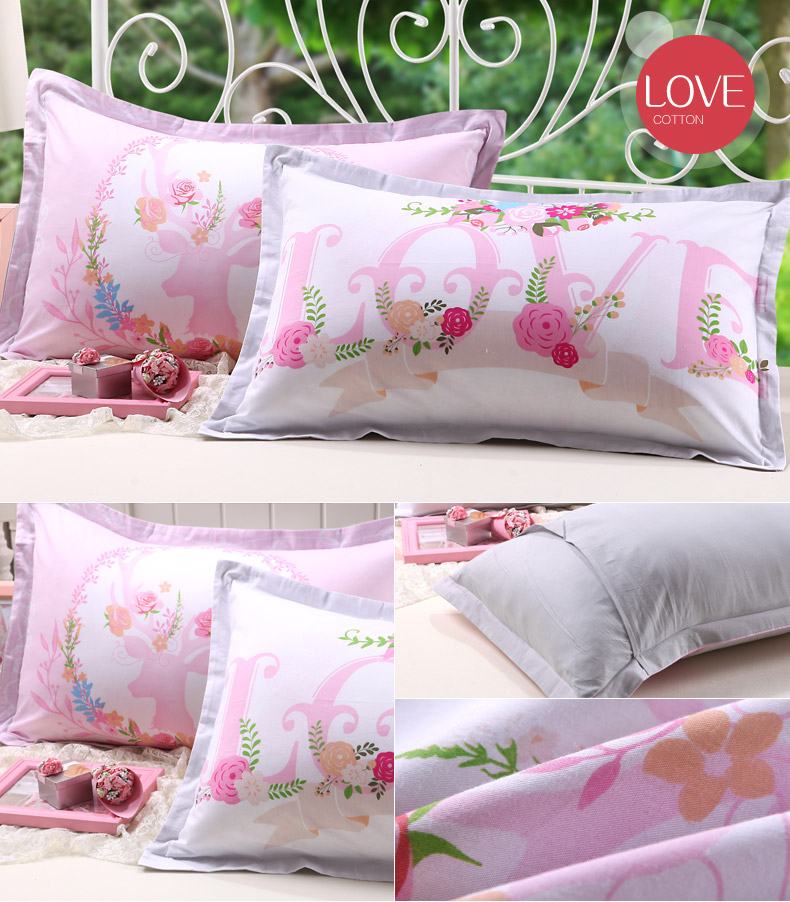 gối bông Hua Jintian một cặp váy in bông gối ký túc xá đơn gối bìa 48x74cm - Gối trường hợp gối cao su non cho người lớn