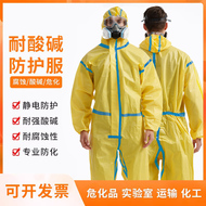 Quần áo chống hóa chất Quần áo chống vi-rút kháng axit và kiềm Quần áo toàn thân một mảnh Hóa chất độc hại Quần áo bảo hộ nhẹ Thí nghiệm hóa học chống ăn mòn quần áo điện lực ao bao ho lao dong