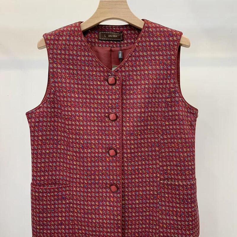 Yaba Wei H6987-2 Women's Vest for Spring and Autumn, Outerwear Cardigan for Mothers, Tang-Style Vest for Elderly Ladies
