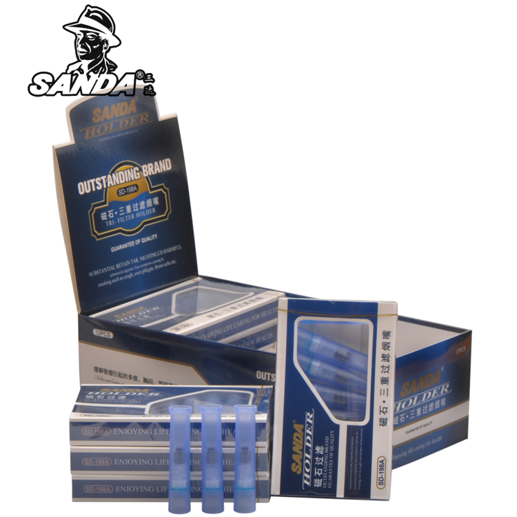 sanda Sanda disposable disposable cigarette holder men's smoking set microporous magnet triple filter 96 packs