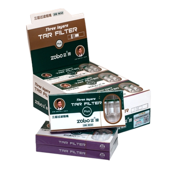 Zobo Genuine Cigarette Holder Disposable Disposable Smoke Reducer Zb-802 Double Triple Filter Smoke Purifier Smoking Set