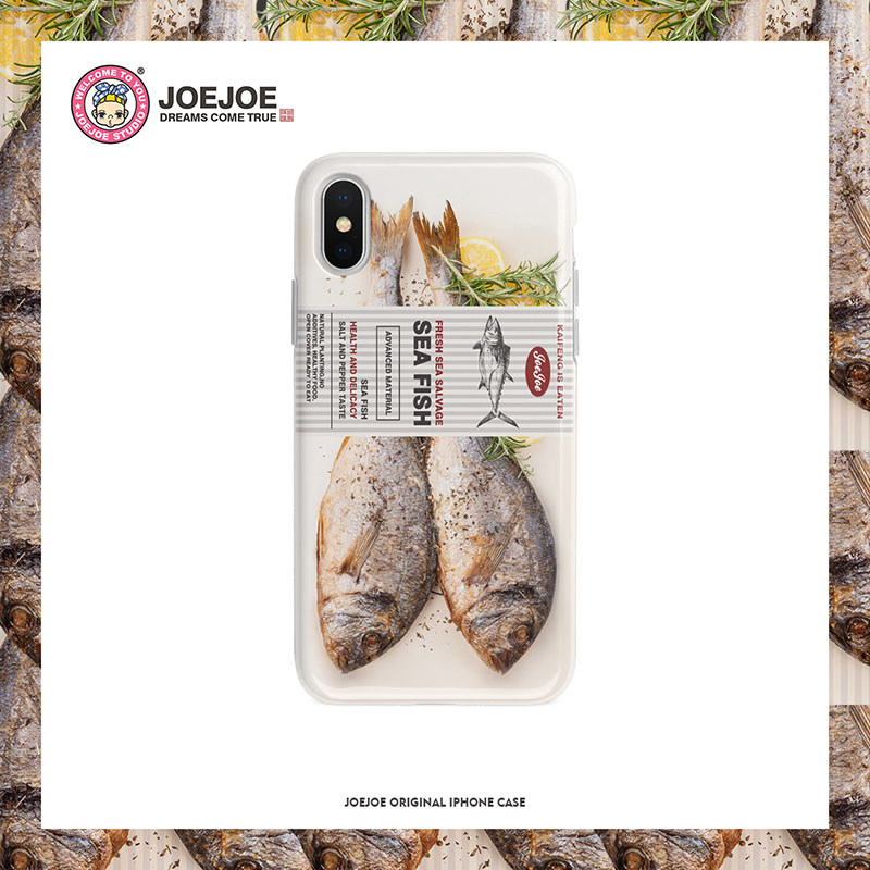 JoeJoe original suitable for Apple iphone Xs Max rock burning fish mobile phone protective shell 11pro mesh red XR silicone