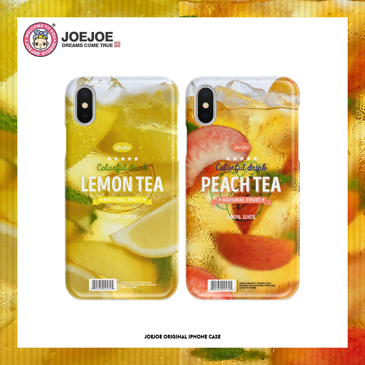JoeJoe original suitable for 12 apple iphone13 Pro Max lemon tea mobile phone protective shell summer 11 couple Huawei