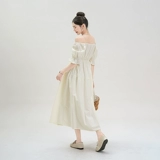 Абрикосовый милый летний корсет с бантиком, длинная длинная юбка, открытые плечи, эффект подтяжки, А-силуэт