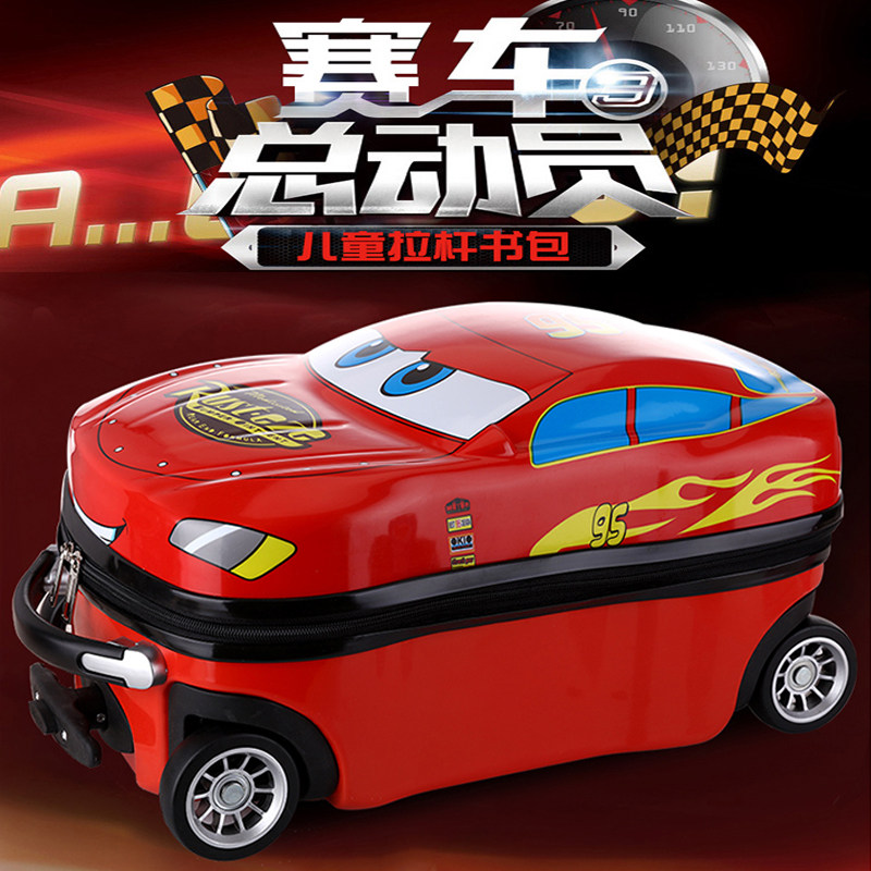 McQueen children's suitcase boy 18 inch trolley case car suitcase can ride suitcase handbag