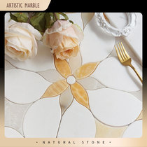French cream style bathroom tiles entrance Gesang flower jade mosaic bathroom kitchen wall and floor tiles marble
