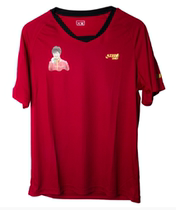 Ding Ning table tennis clothing brand new red Double Happy DHSWTTC2019 competition clothing sponsorship competition short sleeve shirt