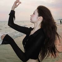 Черная блузка (мягкая чистая пряжа)