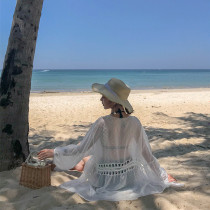Bikini blouse seaside holiday sexy chiffon cardigan swimsuit outside skirt loose slim beach sunscreen coat
