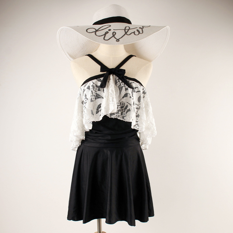 Step up for code Lions Swimsuit Lace Lotus Leaf Lace Lotus Leaf Side Shade conservative swimsuit spa swimsuit chubby MM200 catty