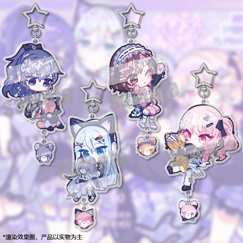 World Project Pjsk Tsubaki 25Th Anniversary Oshizaki Shouji, Minato Eri, Minato Akira Acrylic Keychain Pendant Merchandise