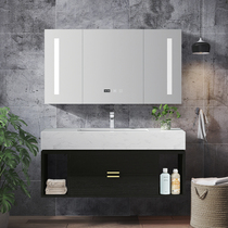 Light luxury simple marble bathroom cabinet combination Bathroom set Intelligent hand washing sink Toilet wash basin