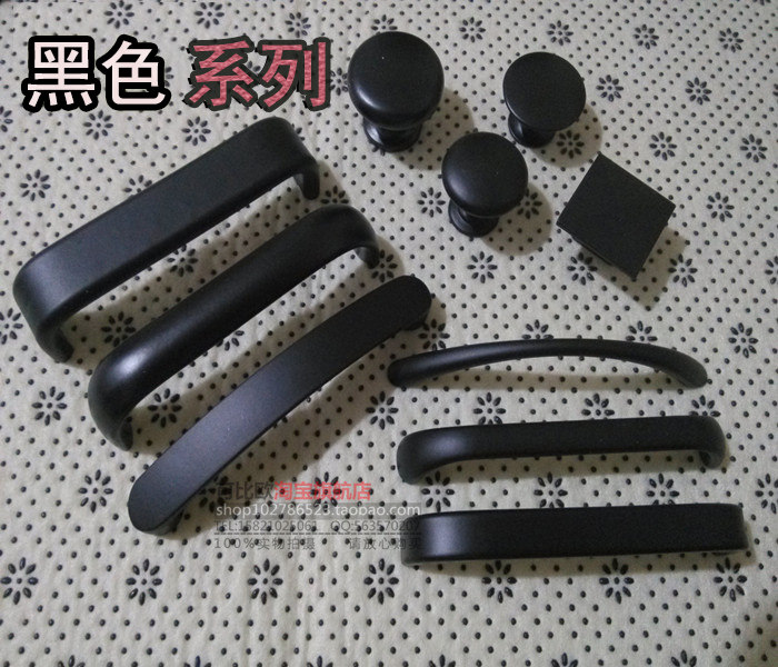 Modern minimalist overall cabinet wardrobe door handle movable cabinet drawer zinc alloy handle single and double hole all black small handle