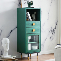 Italian light luxury bookcase solid wood narrow storage cabinet display cabinet high wine cabinet narrow side cabinet living room decoration cabinet