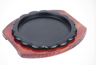 Iron plate round cast iron large thick thick barbecue tray household gas commercial Korean induction cooker barbecue plate