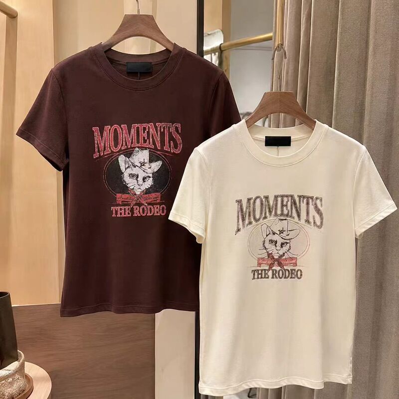 [Same Style as Qin Lan] Mo Genuine Short-Sleeved T-Shirt 2026 Autumn New Product Xinjiang Cotton Antibacterial Print Mbf3Teet08